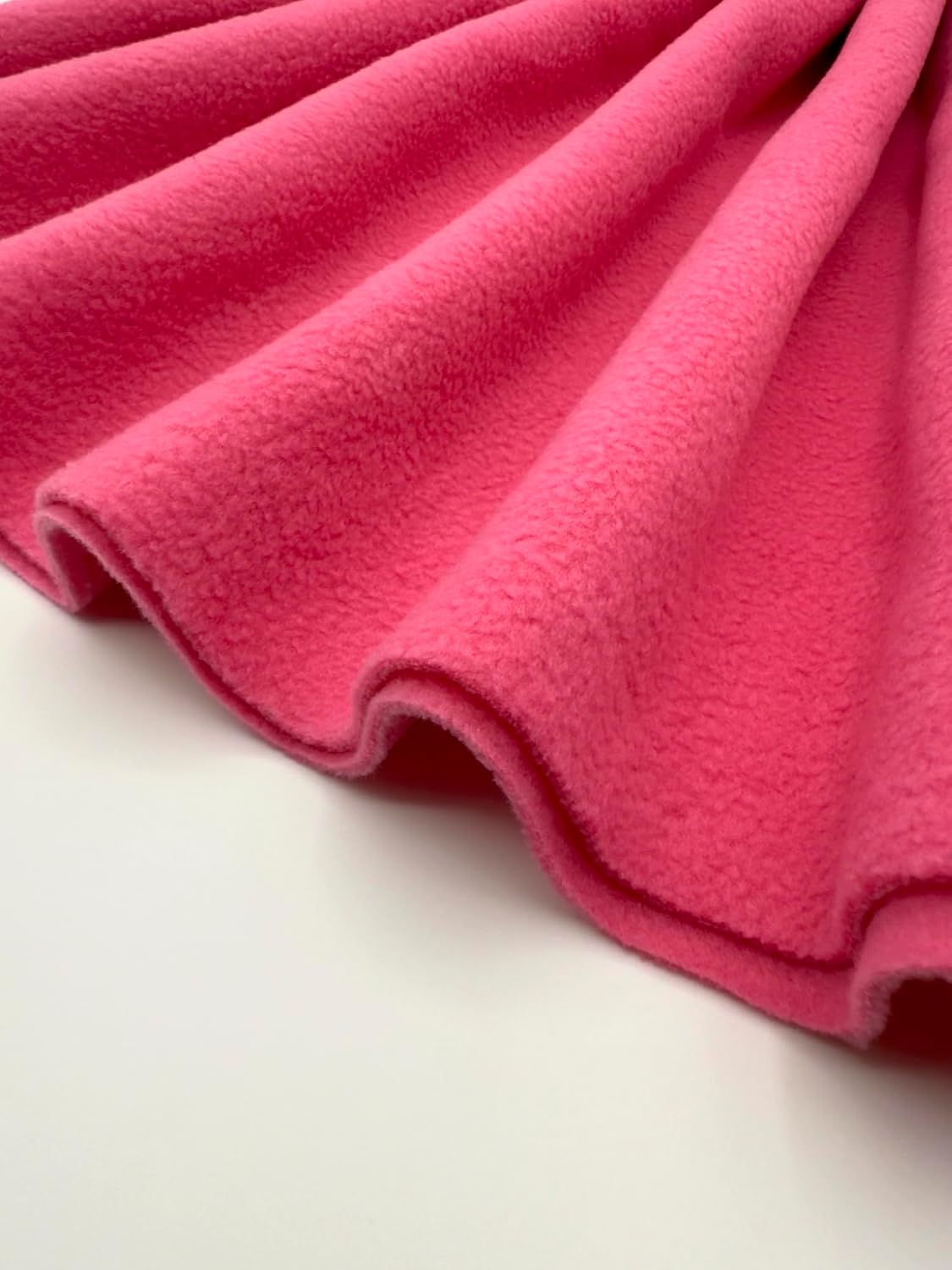 Polar Fleece Fabric By The Yard – Soft Anti-Pill, Warm & Cozy Material for Blankets, Clothing, Crafts, Pet Beds & DIY Sewing – 60” Wide, Solid - Hot Pink
