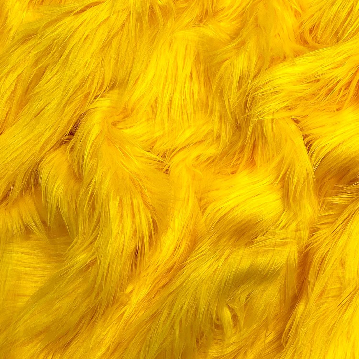 Shaggy Faux Fur Fabric - YELLOW - Sold By Yard - 60" Width For Coats Costumes Scarfs Rugs Crafts Decor - Quilting, Pillows, Throws,