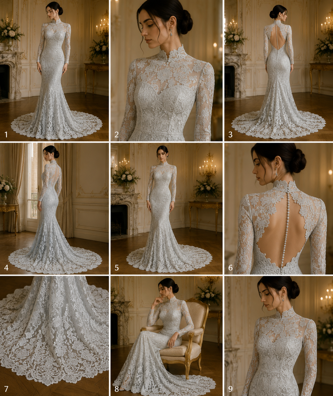Floral Guipure Lace Fabric - WHITE - Bridal Wedding Dress Lace a Mesh Fabric for Prom Dress. Sold By The Yard