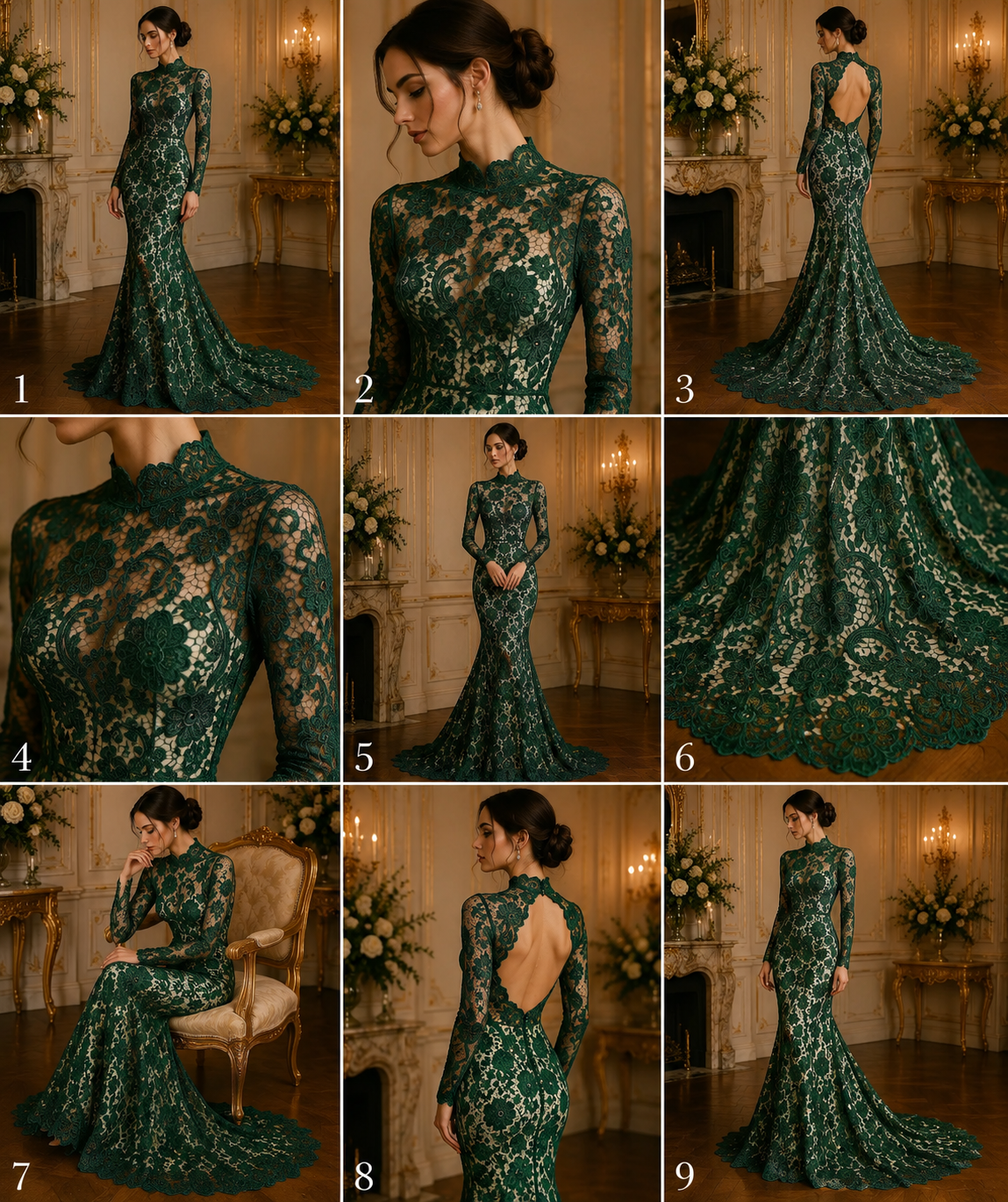 Floral Guipure Lace Fabric - HUNTER - Bridal Wedding Dress Lace a Mesh Fabric for Prom Dress. Sold By The Yard
