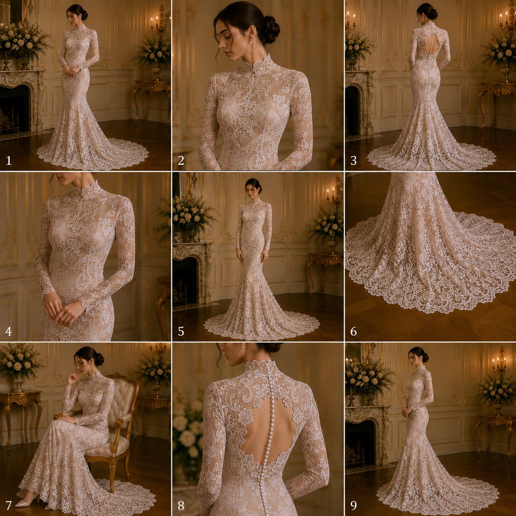Floral Guipure Lace Fabric - COFFEE - Bridal Wedding Dress Lace a Mesh Fabric for Prom Dress. Sold By The Yard