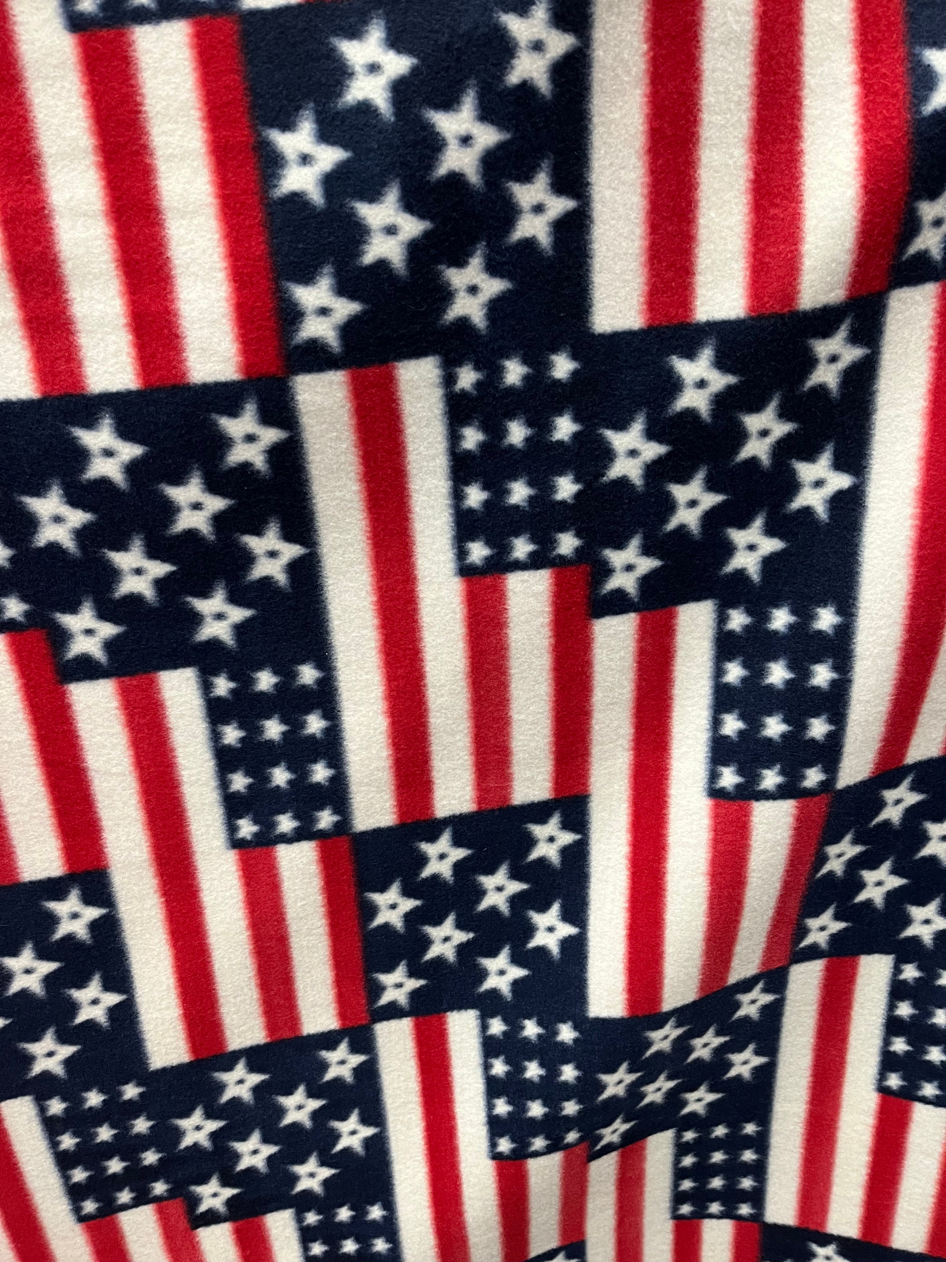 American Flags Print - Anti Pill Theme Fleece Fabric, 60” Inches Wide – Sold By The Yard