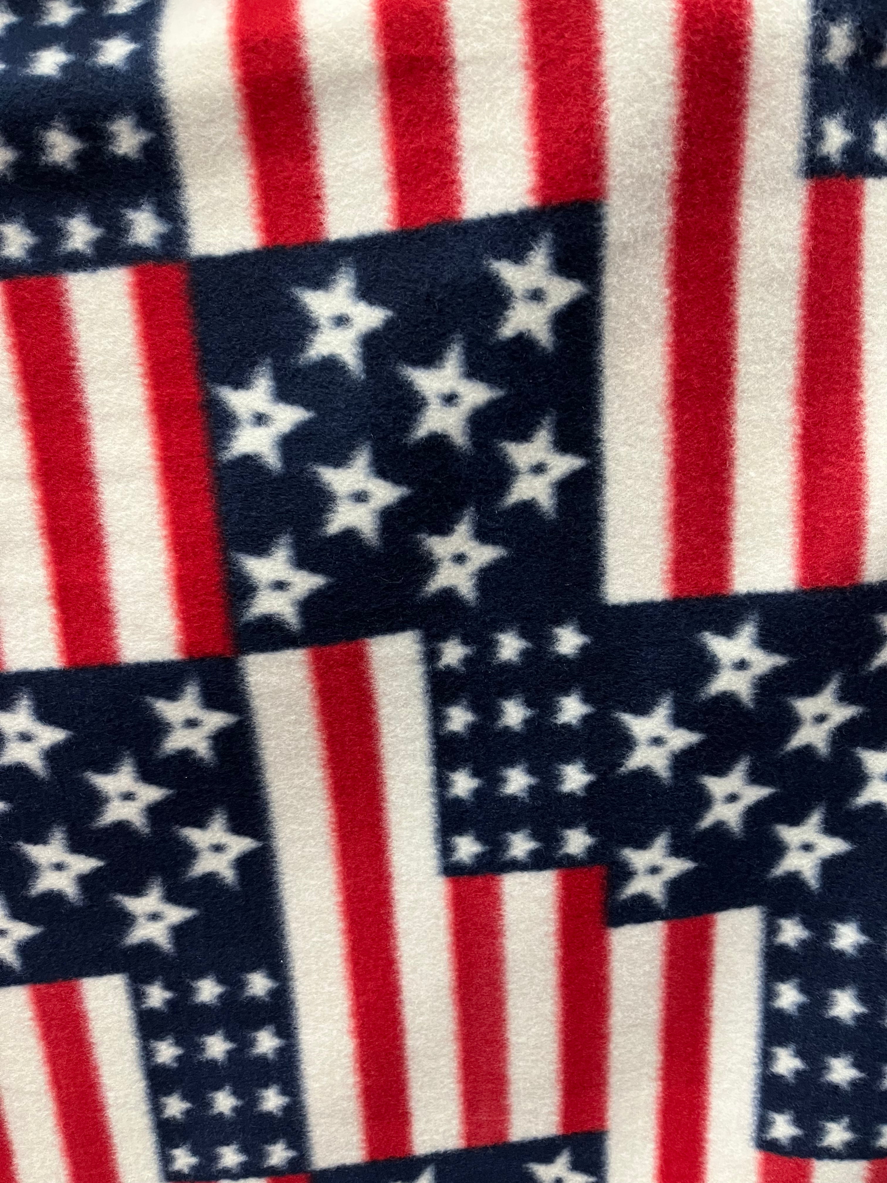 American Flags Print - Anti Pill Theme Fleece Fabric, 60” Inches Wide – Sold By The Yard