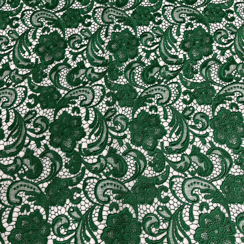 Floral Guipure Lace Fabric - HUNTER - Bridal Wedding Dress Lace a Mesh Fabric for Prom Dress. Sold By The Yard