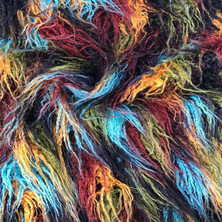 MONGOLIAN - Multi Color Long Pile/Mongolian Faux Fur Fabric - For Blankets Fashion Clothing Coats - Scarfs Rugs Crafts Decor - By Yard