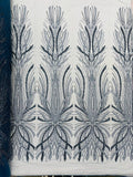 BRIDAL  - STEEL BLUE - Designs Embroider with Sequins and Heavy Beaded on a Mesh Lace Fabric - Sold By The Yard