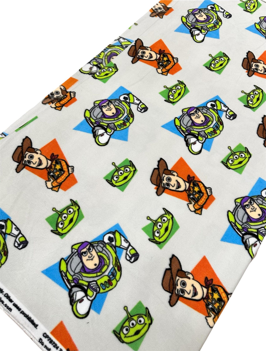 Toy Story Fleece Fabric by the Yard – Woody, Buzz Lightyear & Alien Print – Soft Disney Pixar Material