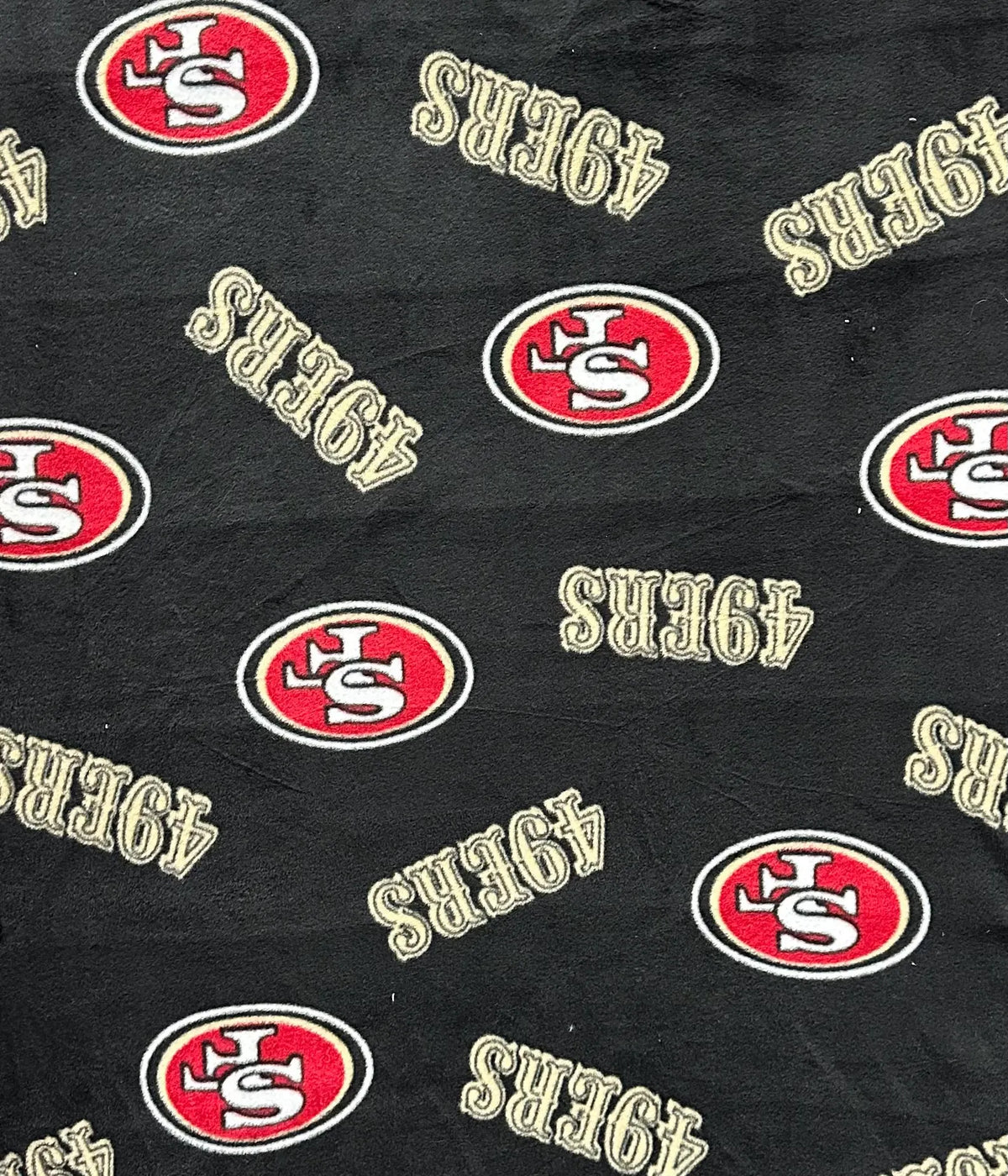 49ers Blanket Fabric, San Francisco Football Fleece, NFL Licensed Style Fabric, Red Plaid 49ers Material, Soft Warm Fabric by Yard