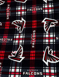 Atlanta Falcons Style Fleece Fabric Plaid Red Black, Football Fan Blanket Fabric by the Yard, Anti Pill Fleece, Sports Theme Fabric