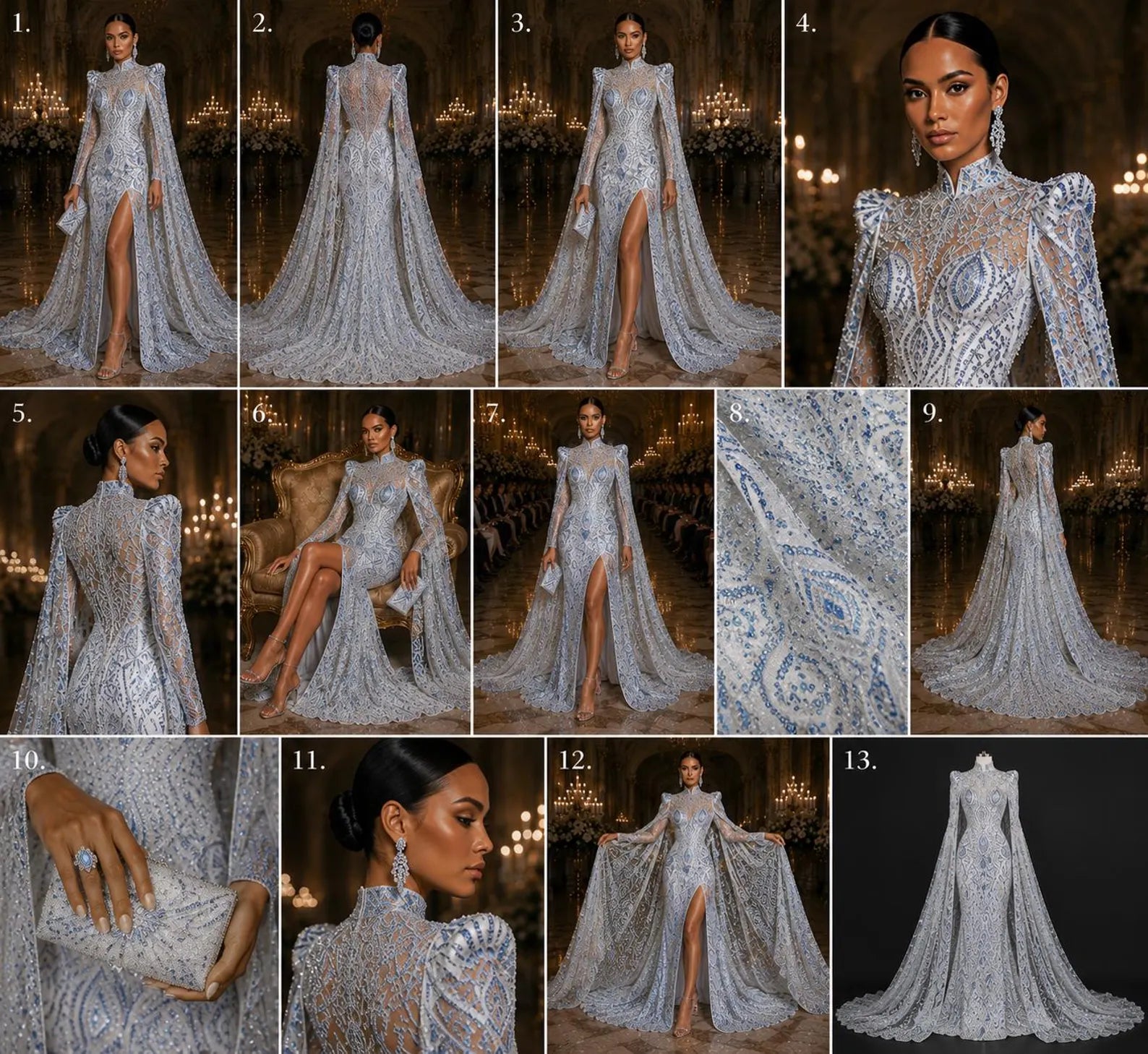 Clear Aqua - Marvelous Mermaid Luxury Shiny Sequin 4-Way Stretch Mesh Fabric – Prom & Evening Dress Material By The Yard.