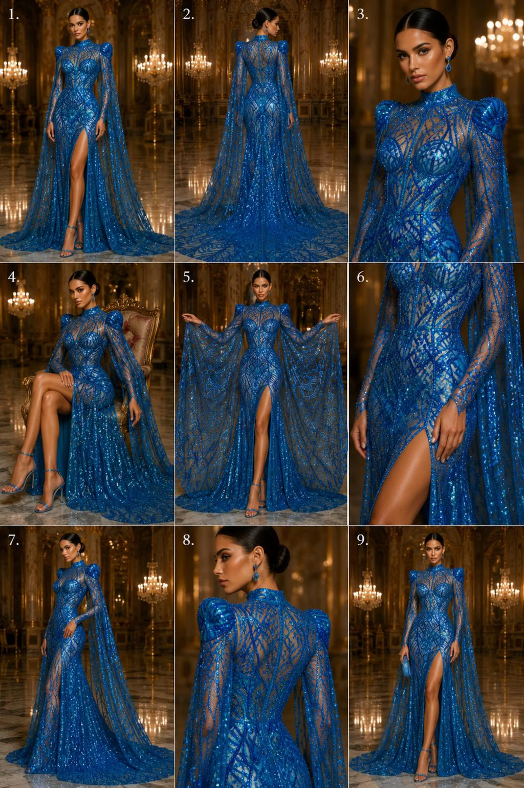 Turquoise - Marvelous Mermaid Luxury Shiny Sequin 4-Way Stretch Mesh Fabric – Prom & Evening Dress Material By The Yard.