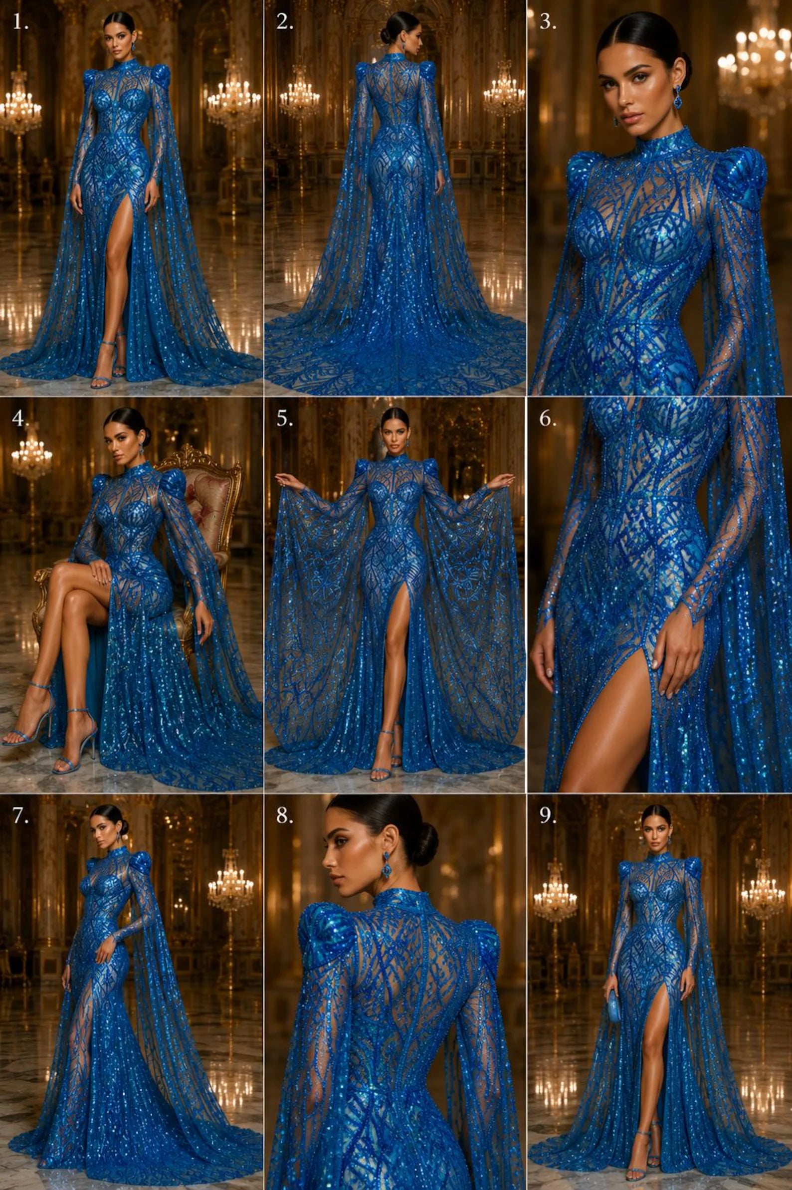 Turquoise - Marvelous Mermaid Luxury Shiny Sequin 4-Way Stretch Mesh Fabric – Prom & Evening Dress Material By The Yard.