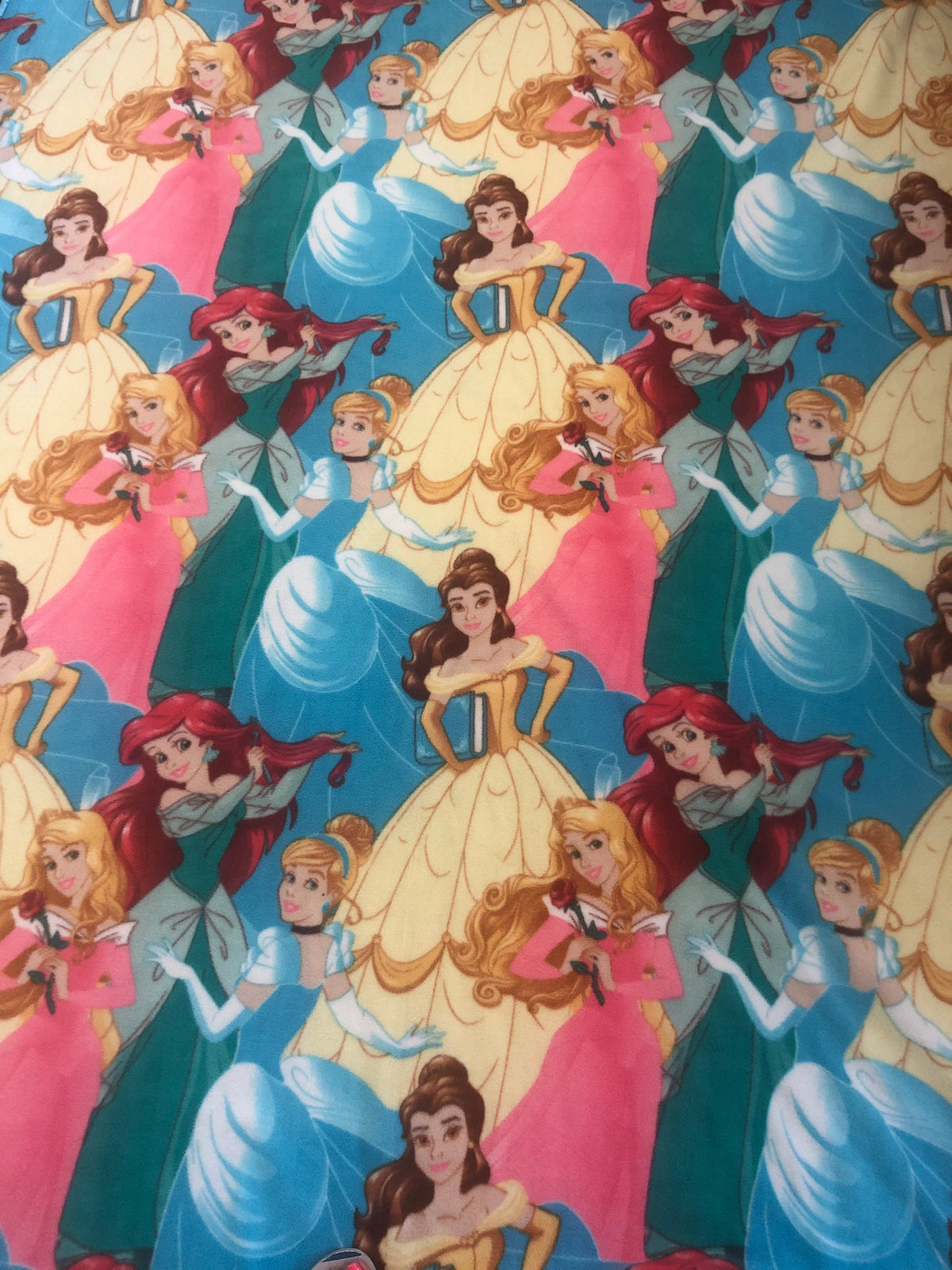 Disney Princess Fleece Fabric / Anti Pill / 60" Wide / Disney Characters ( Cinderella, Bell, Aurora, Ariel, Rapunzel) / Sold by the Yard