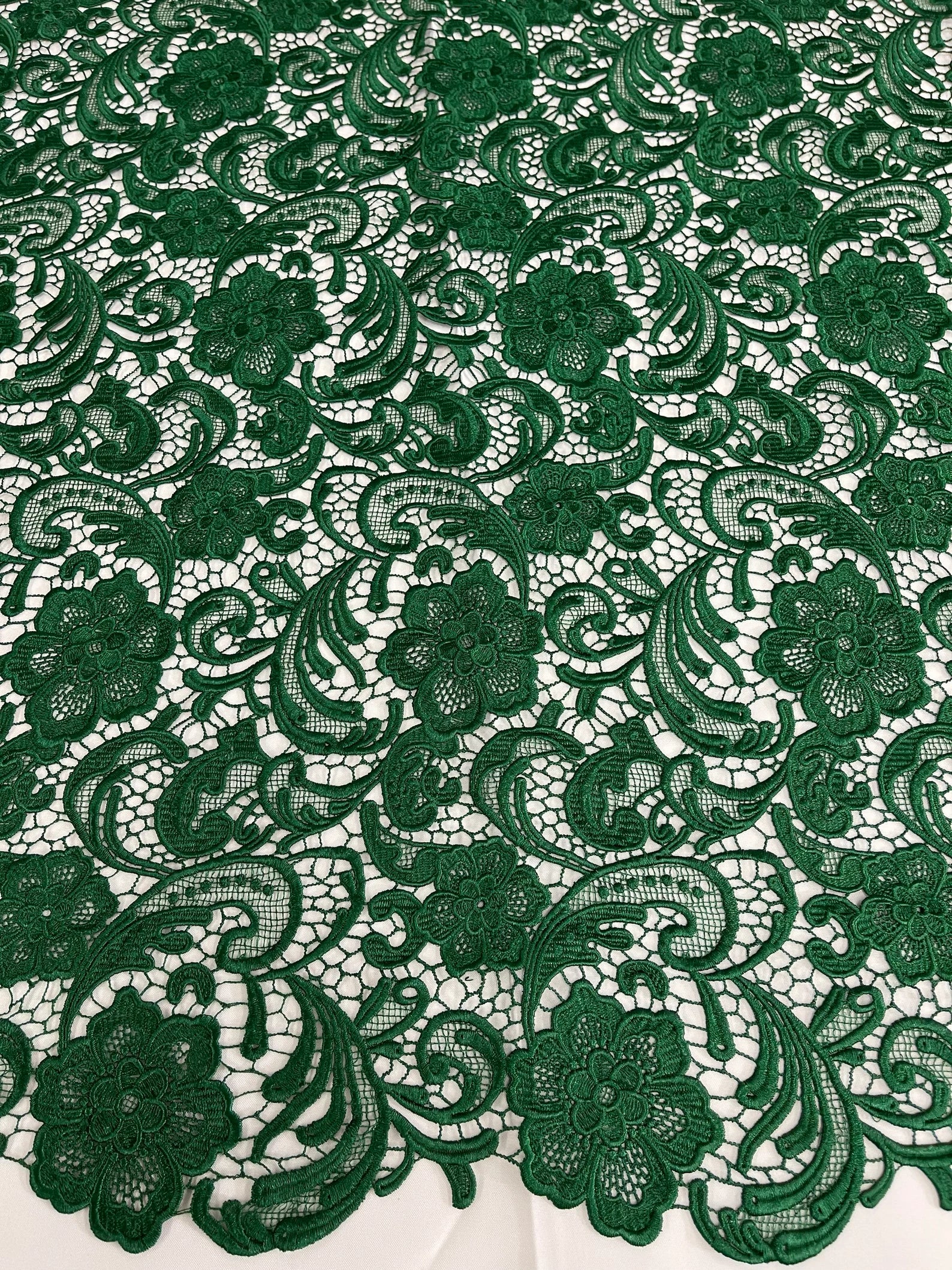 Floral Guipure Lace Fabric - HUNTER - Bridal Wedding Dress Lace a Mesh Fabric for Prom Dress. Sold By The Yard