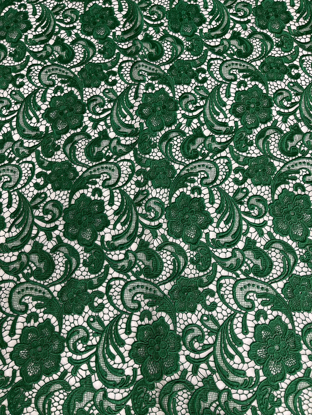 Floral Guipure Lace Fabric - HUNTER - Bridal Wedding Dress Lace a Mesh Fabric for Prom Dress. Sold By The Yard
