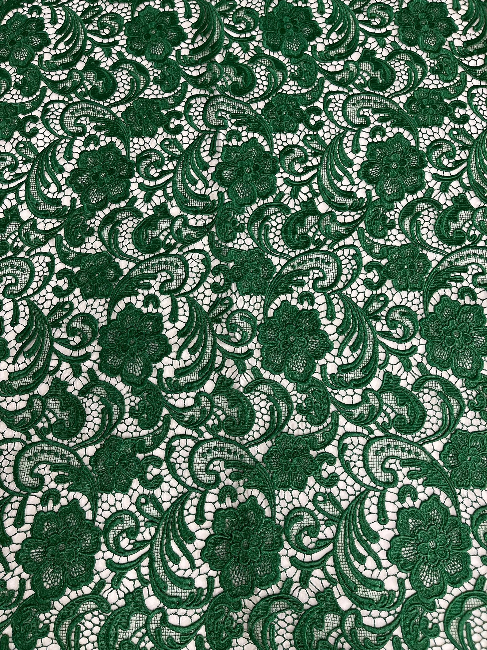 Floral Guipure Lace Fabric - HUNTER - Bridal Wedding Dress Lace a Mesh Fabric for Prom Dress. Sold By The Yard