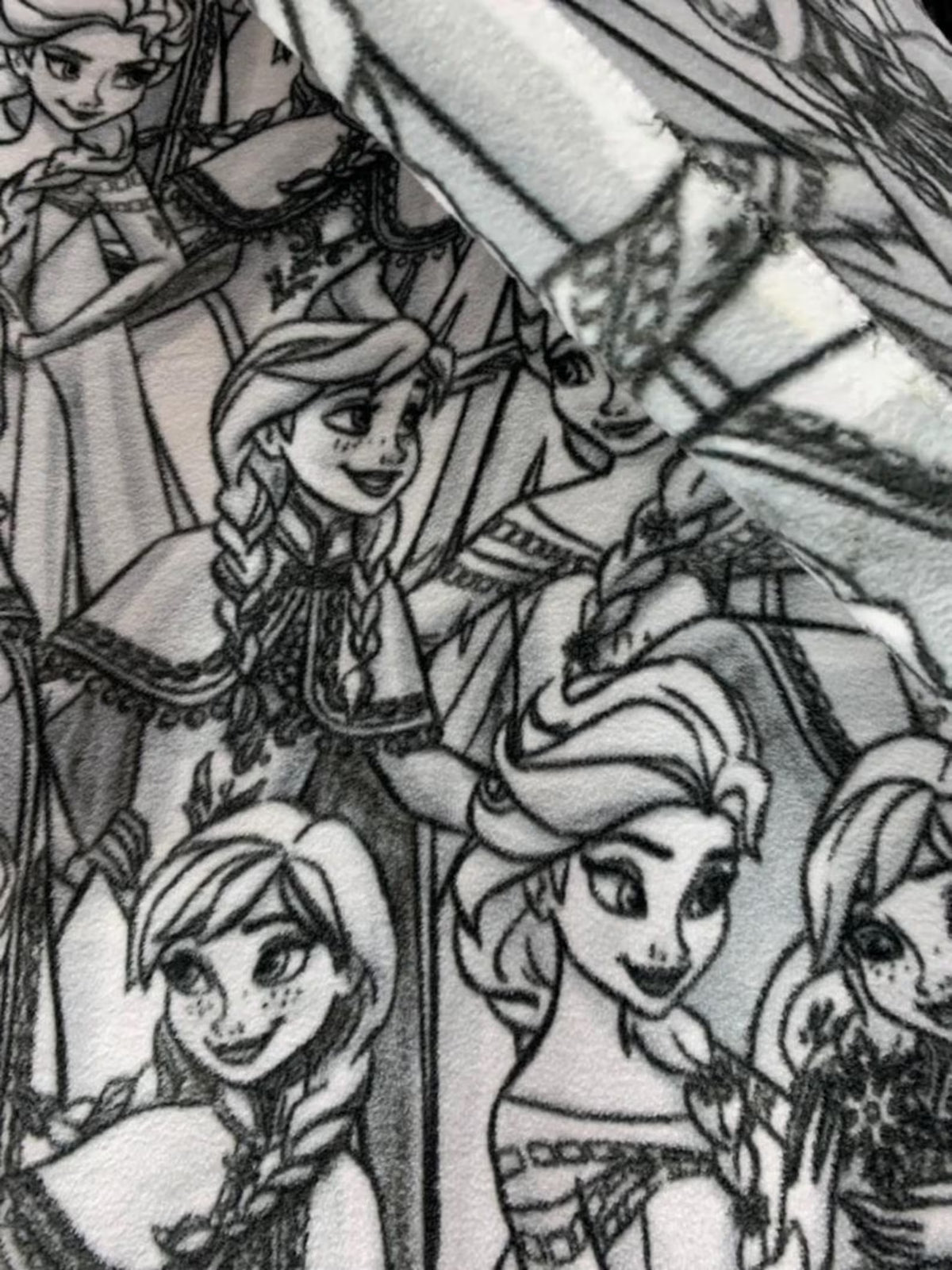 Frozen Fleece Fabric/ Anna and Elsa Character Fleece Fabric / Sold By The Yard / 58" Wide / Perfect for Blanket, Bed Spread