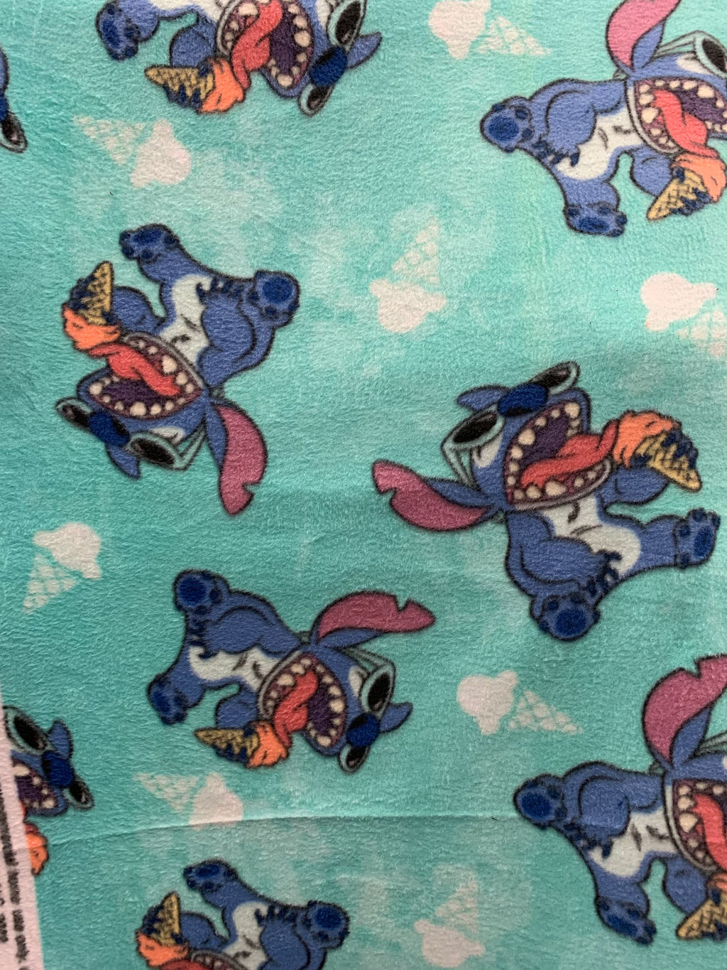 Stitch Ice Cream Fleece Fabric/ Stitch Fleece Fabric / Sold By The Yard / 58" Wide /Anti Pill Fleece/ Perfect for Blanket, Bed Spread