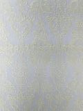 Embroidery Damask Design With Sequins On A Mesh Lace Fabric By Yard. Ivory