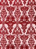 Embroidery Damask Design With Sequins On A Mesh Lace Fabric By Yard. Burgundy