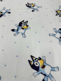 Bluey Fleece Fabric by the Yard, 4 Designs, 58” Wide, 100% Polyester, Bluey & Bingo Character Fabric for Blankets, Sewing and Crafts