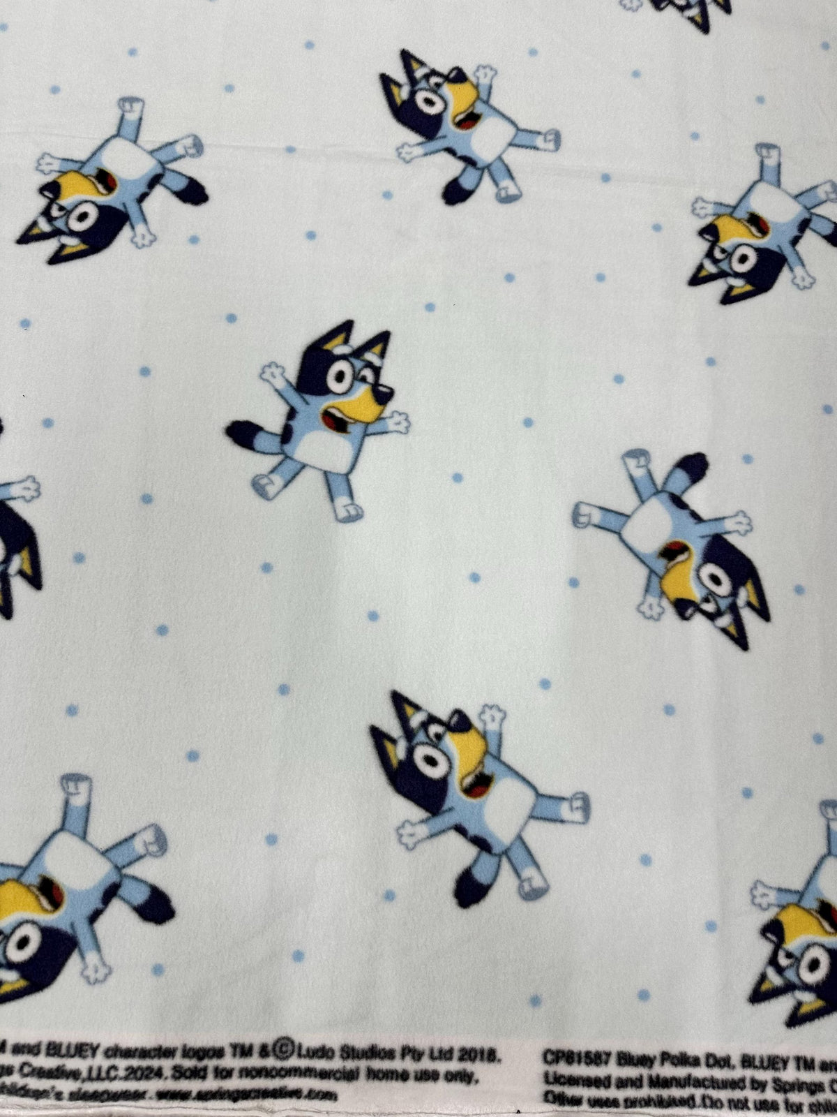 Bluey Fleece Fabric by the Yard, 4 Designs, 58” Wide, 100% Polyester, Bluey & Bingo Character Fabric for Blankets, Sewing and Crafts