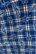 Dodgers Fleece Fabric Yard, LA Baseball Blanket Fabric, Plaid & Checker Dodgers Fabric, MLB Fleece Material for Blankets, Crafts