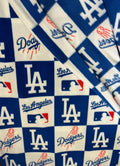 Dodgers Fleece Fabric Yard, LA Baseball Blanket Fabric, Plaid & Checker Dodgers Fabric, MLB Fleece Material for Blankets, Crafts