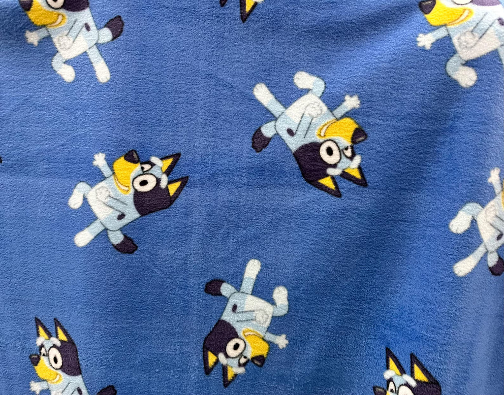 Bluey Fleece Fabric by the Yard, 4 Designs, 58” Wide, 100% Polyester, Bluey & Bingo Character Fabric for Blankets, Sewing and Crafts