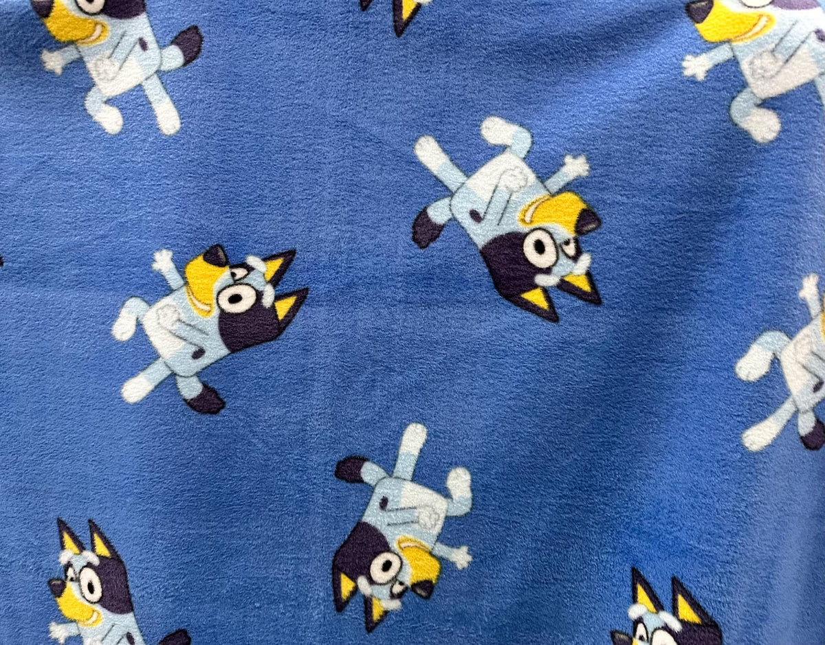 Bluey Fleece Fabric by the Yard, 4 Designs, 58” Wide, 100% Polyester, Bluey & Bingo Character Fabric for Blankets, Sewing and Crafts