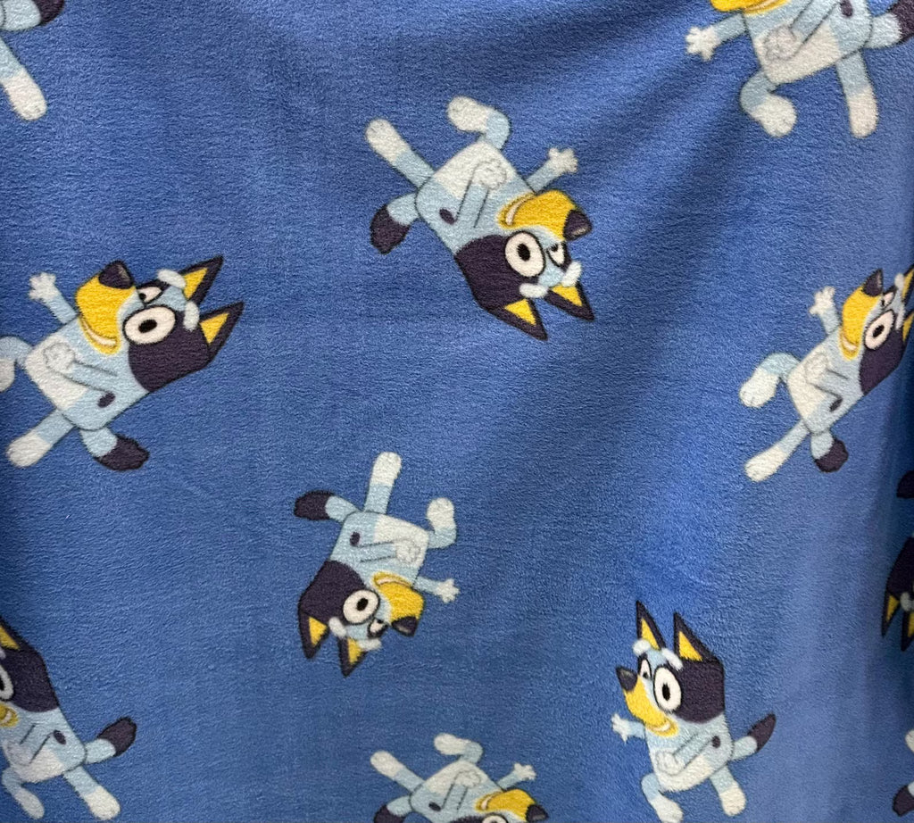 Bluey Fleece Fabric by the Yard, 4 Designs, 58” Wide, 100% Polyester, Bluey & Bingo Character Fabric for Blankets, Sewing and Crafts