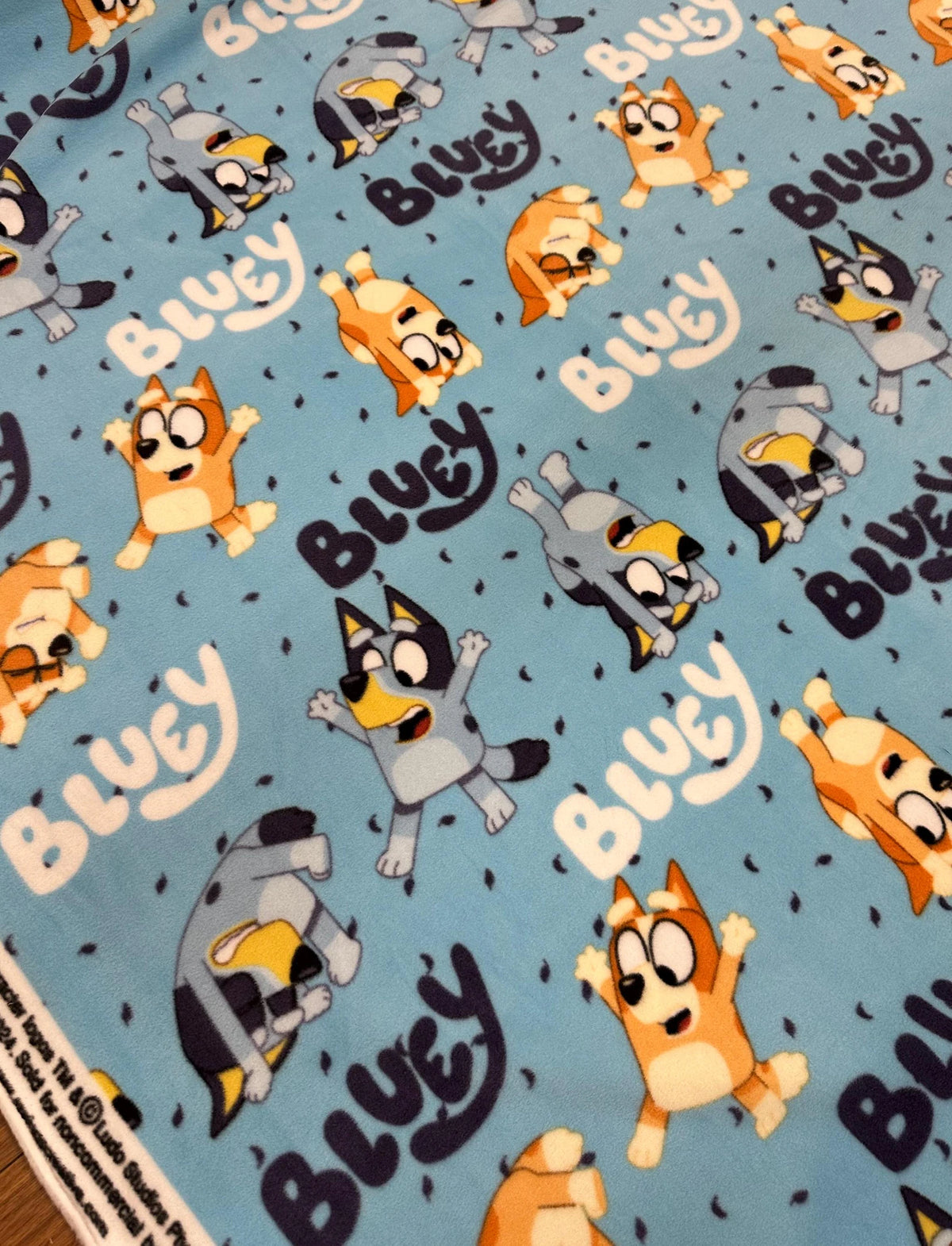 Bluey Fleece Fabric by the Yard, 4 Designs, 58” Wide, 100% Polyester, Bluey & Bingo Character Fabric for Blankets, Sewing and Crafts
