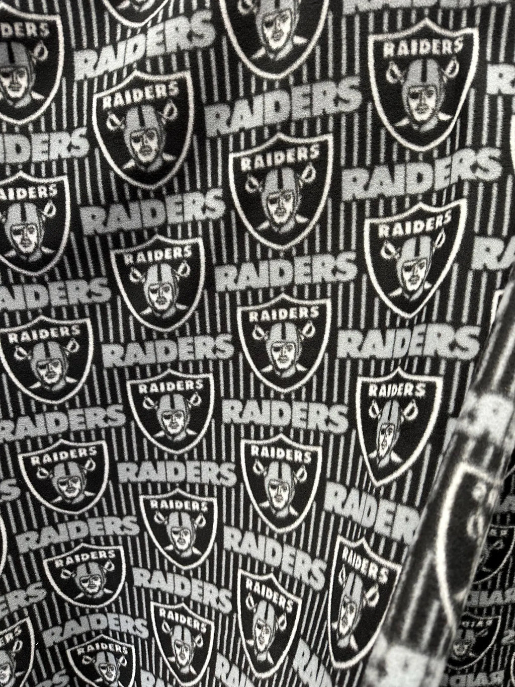 Las Vegas Raiders Fleece Fabric by the Yard, NFL Raiders Fabric, Football Blanket Fabric, Raiders Team Fabric for Blankets Pajamas Crafts