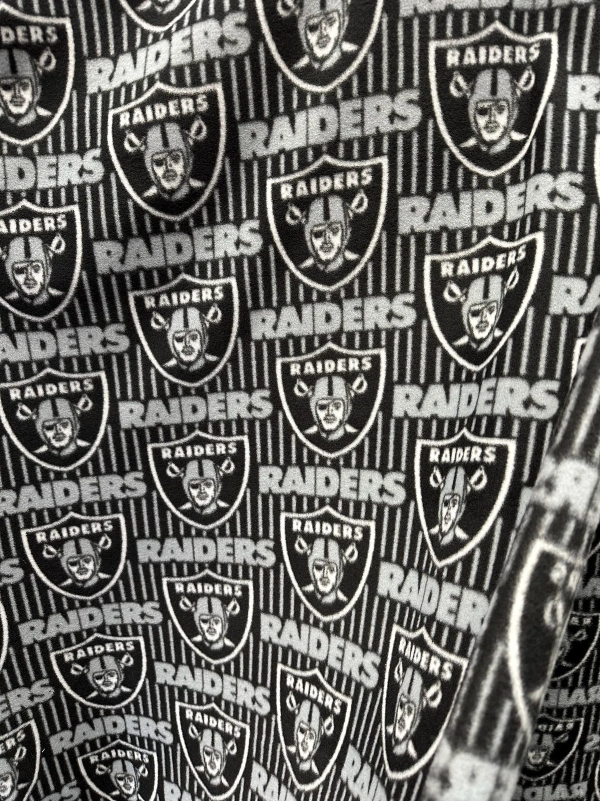 Las Vegas Raiders Fleece Fabric by the Yard, NFL Raiders Fabric, Football Blanket Fabric, Raiders Team Fabric for Blankets Pajamas Crafts