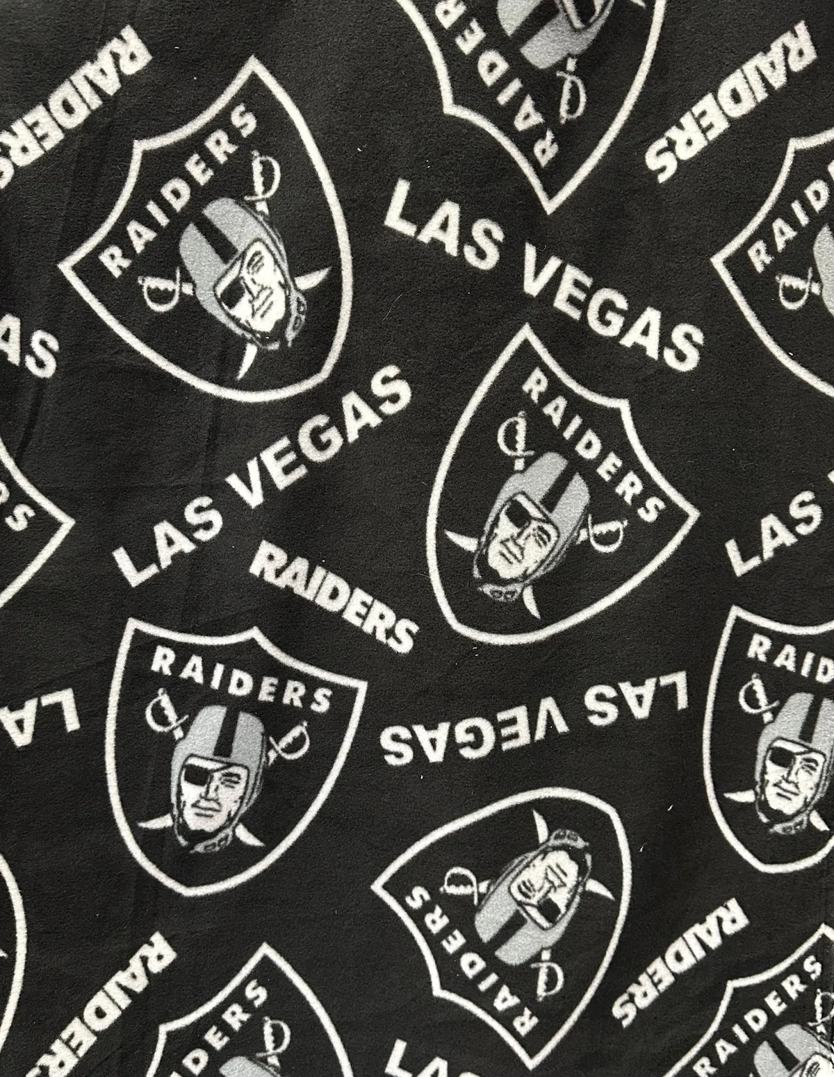 Las Vegas Raiders Fleece Fabric by the Yard, NFL Raiders Fabric, Football Blanket Fabric, Raiders Team Fabric for Blankets Pajamas Crafts