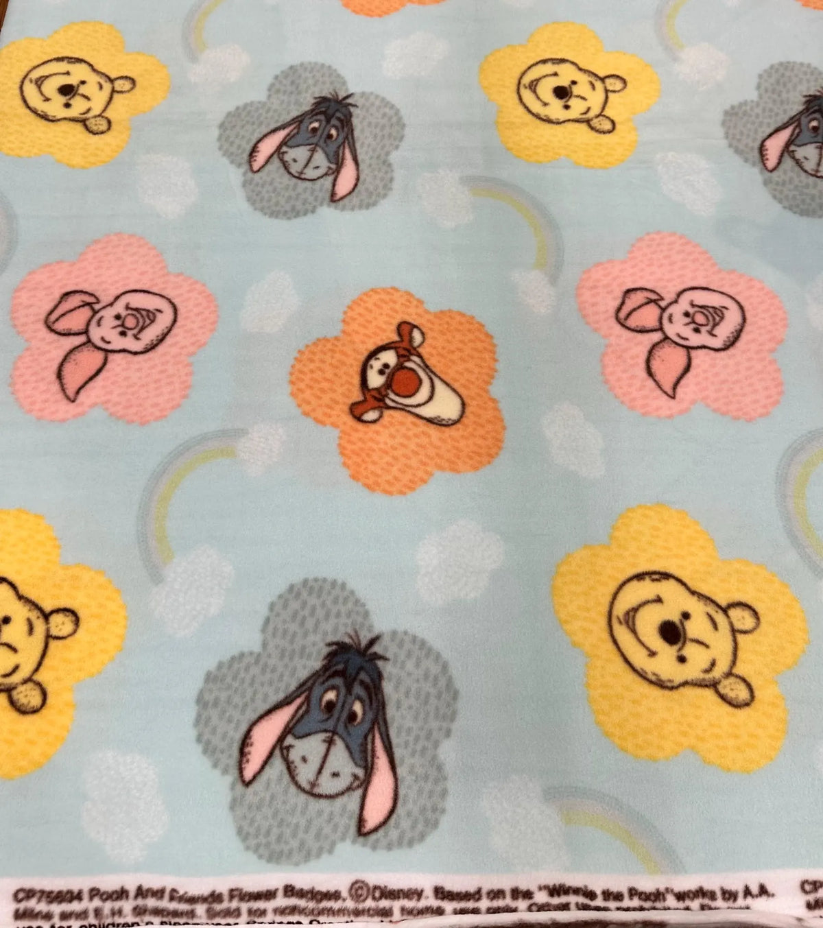 Winnie Pooh Fleece Fabric By The Yard, Disney Pooh Bear Fabric, Baby Blanket Fabric, Nursery Fabric, Soft Anti Pill Fleece, Kids Fabric