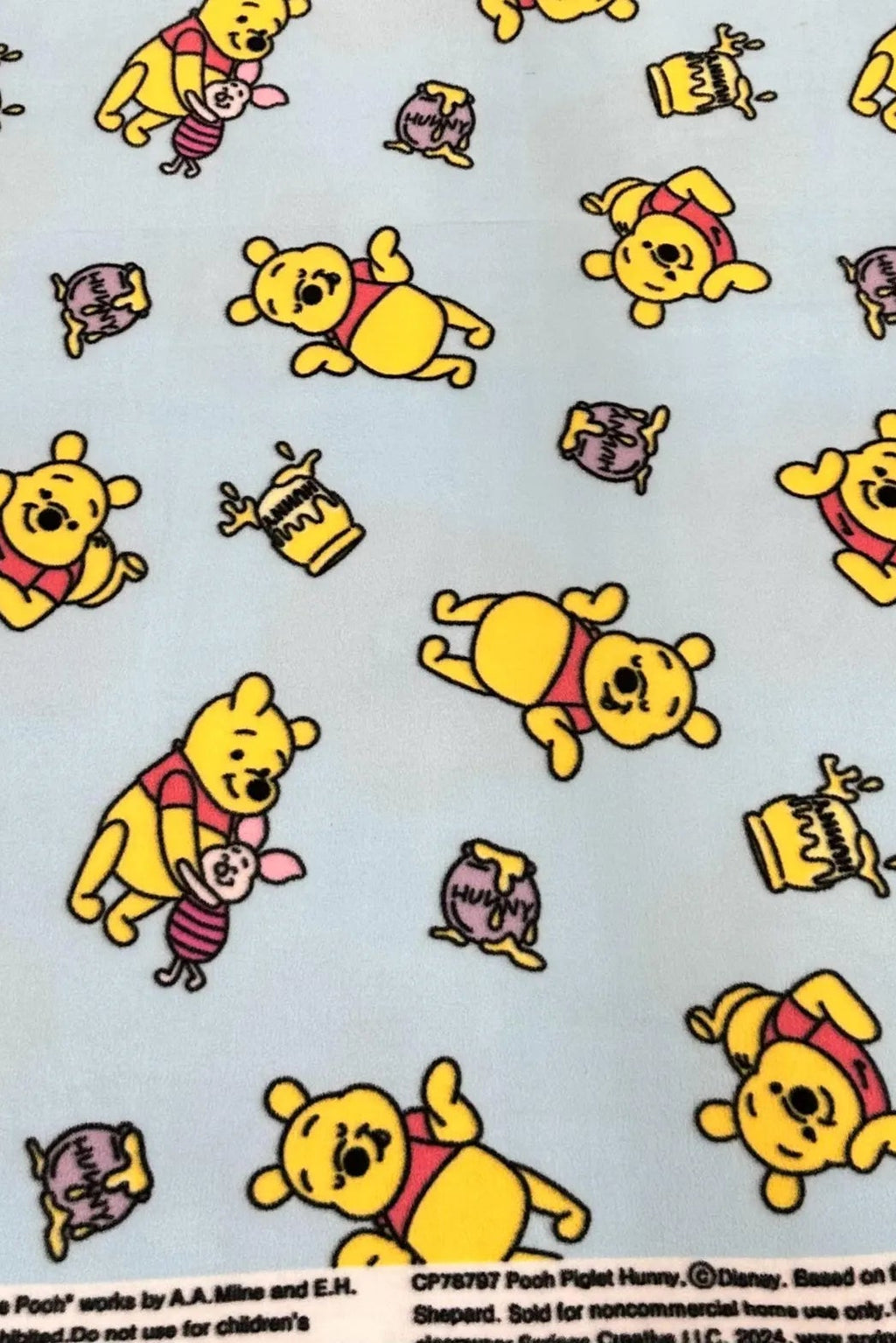 Winnie Pooh Fleece Fabric By The Yard, Disney Pooh Bear Fabric, Baby Blanket Fabric, Nursery Fabric, Soft Anti Pill Fleece, Kids Fabric