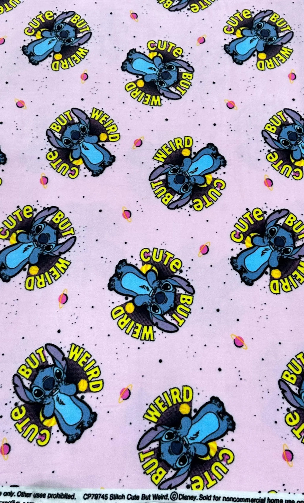 Cute Stitch Fleece Fabric/Sold by The Yard / 58" Wide/Anti Pill Fleece/Perfect for Blanket, Bed Spread