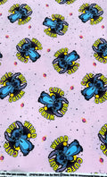 Cute Stitch Fleece Fabric/Sold by The Yard / 58" Wide/Anti Pill Fleece/Perfect for Blanket, Bed Spread