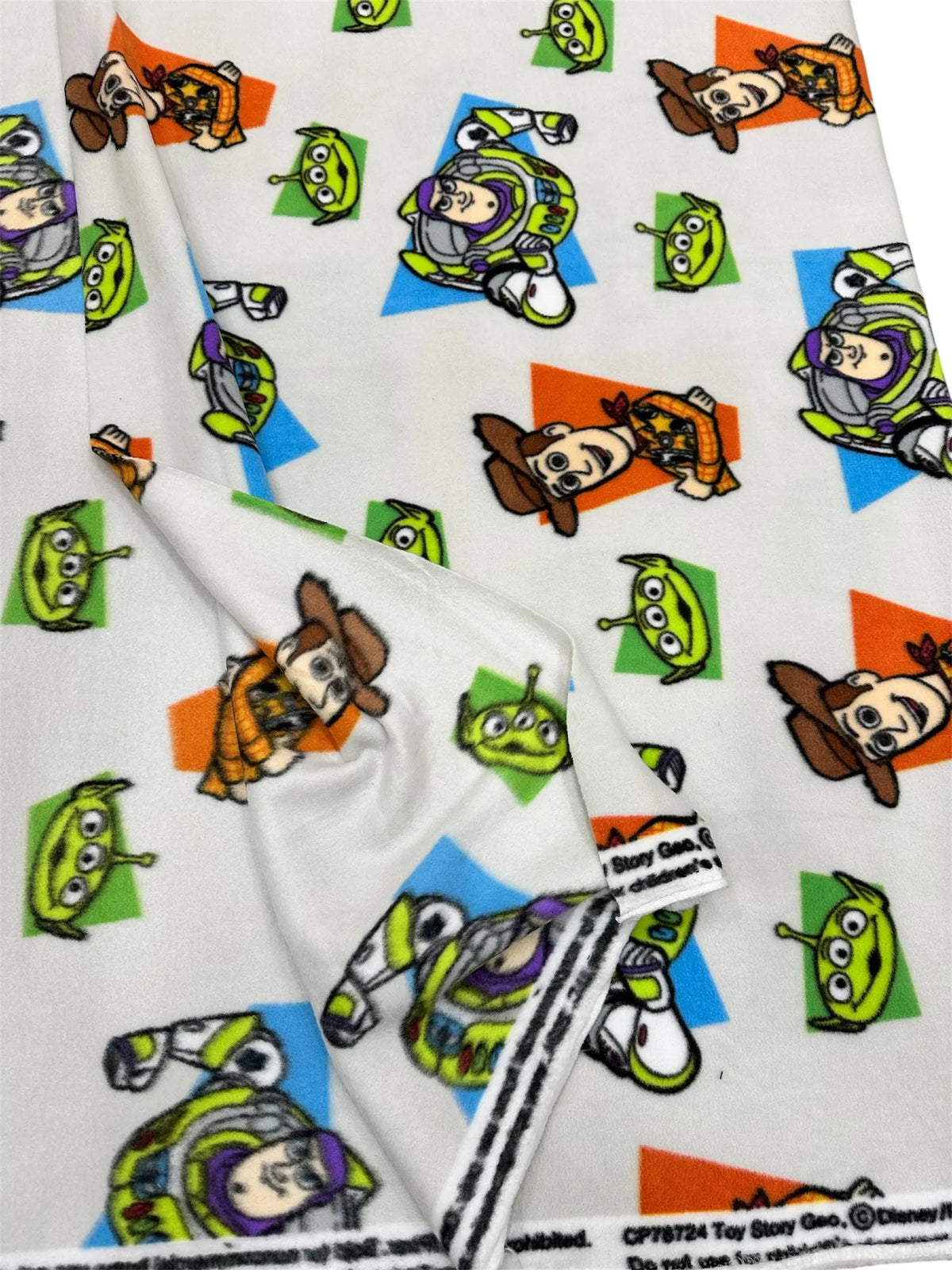 Toy Story Fleece Fabric by the Yard – Woody, Buzz Lightyear & Alien Print – Soft Disney Pixar Material
