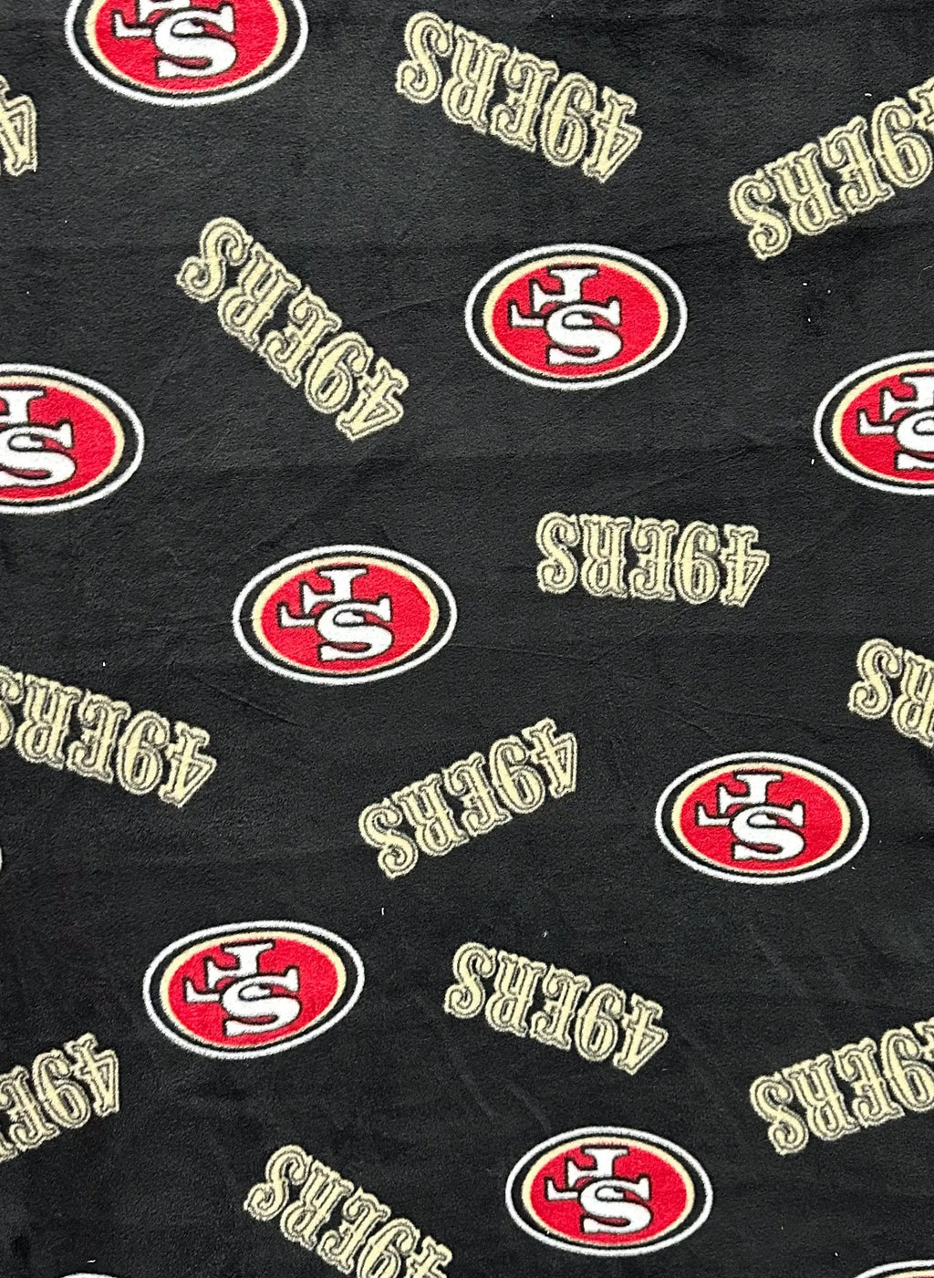 49ers Blanket Fabric, San Francisco Football Fleece, NFL Licensed Style Fabric, Red Plaid 49ers Material, Soft Warm Fabric by Yard