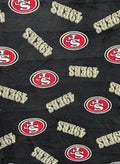 49ers Blanket Fabric, San Francisco Football Fleece, NFL Licensed Style Fabric, Red Plaid 49ers Material, Soft Warm Fabric by Yard