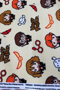 Harry Potter Chibi Characters Fleece Fabric by the Yard – Cute Harry, Ron & Hermione Print on Cream, Kids Blanket and Craft Fabric