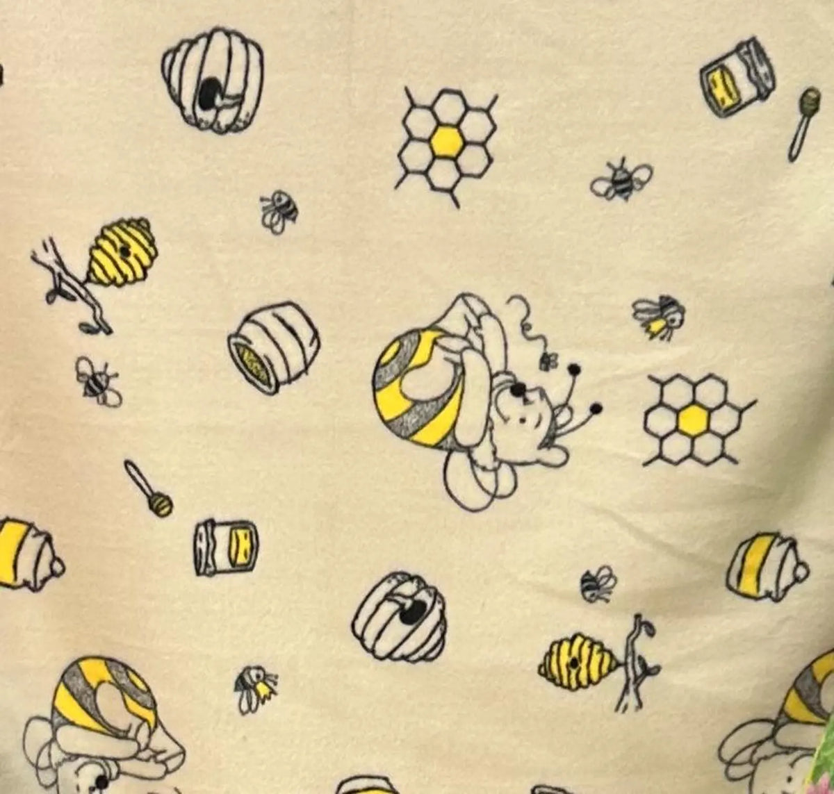 Winnie Pooh Fleece Fabric By The Yard, Disney Pooh Bear Fabric, Baby Blanket Fabric, Nursery Fabric, Soft Anti Pill Fleece, Kids Fabric