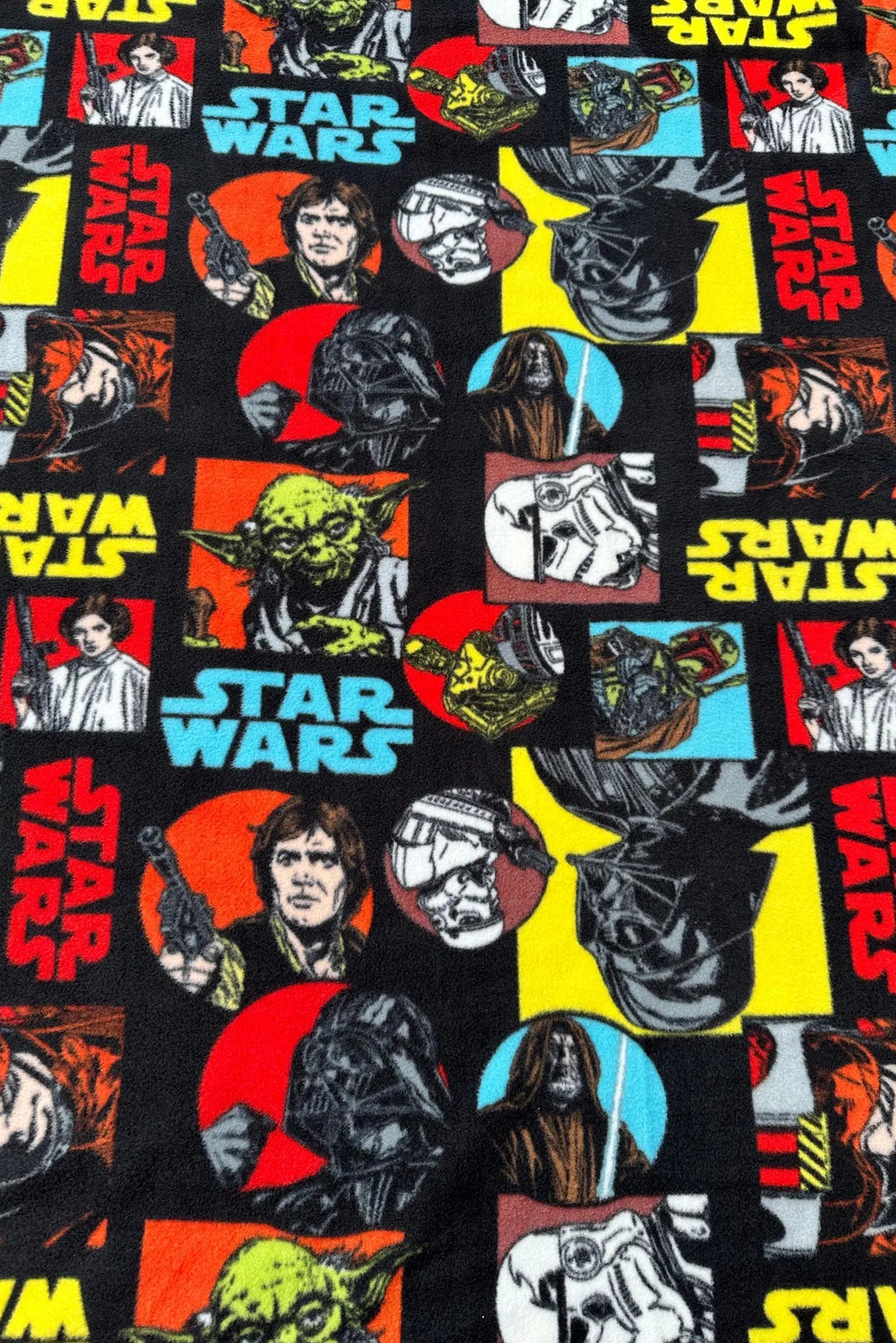 Star Wars Fleece Fabric by the Yard, Anti-Pill Polar Fleece, Darth Vader Yoda Millennium Falcon, Licensed Character Fabric