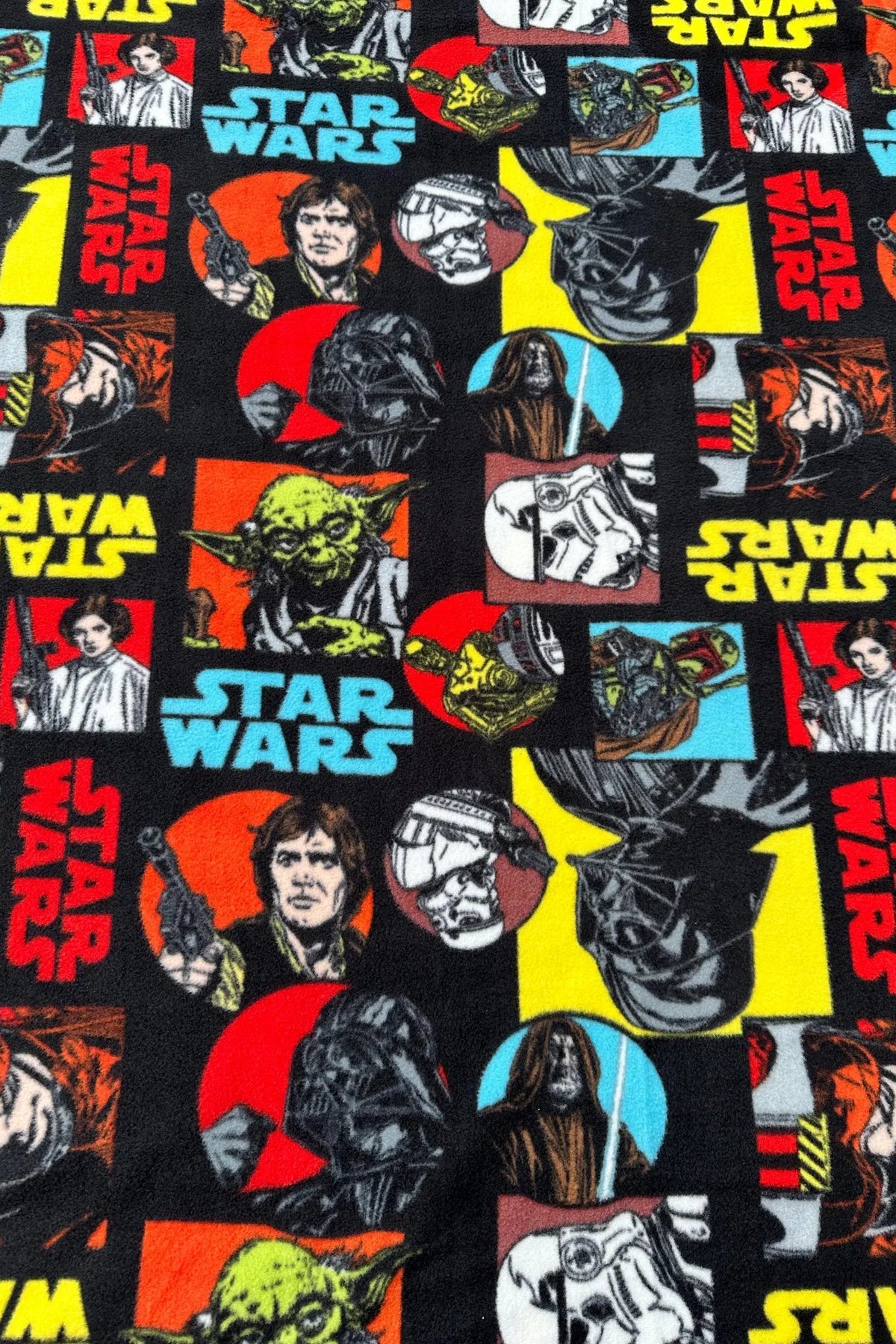 Star Wars Fleece Fabric by the Yard, Anti-Pill Polar Fleece, Darth Vader Yoda Millennium Falcon, Licensed Character Fabric