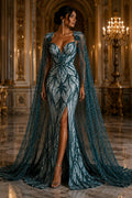 HUNTER - Luxurious Design Lace - Beaded Design with Embroidered Sequins and Beads On a Mesh Lace Fabric By The Yard