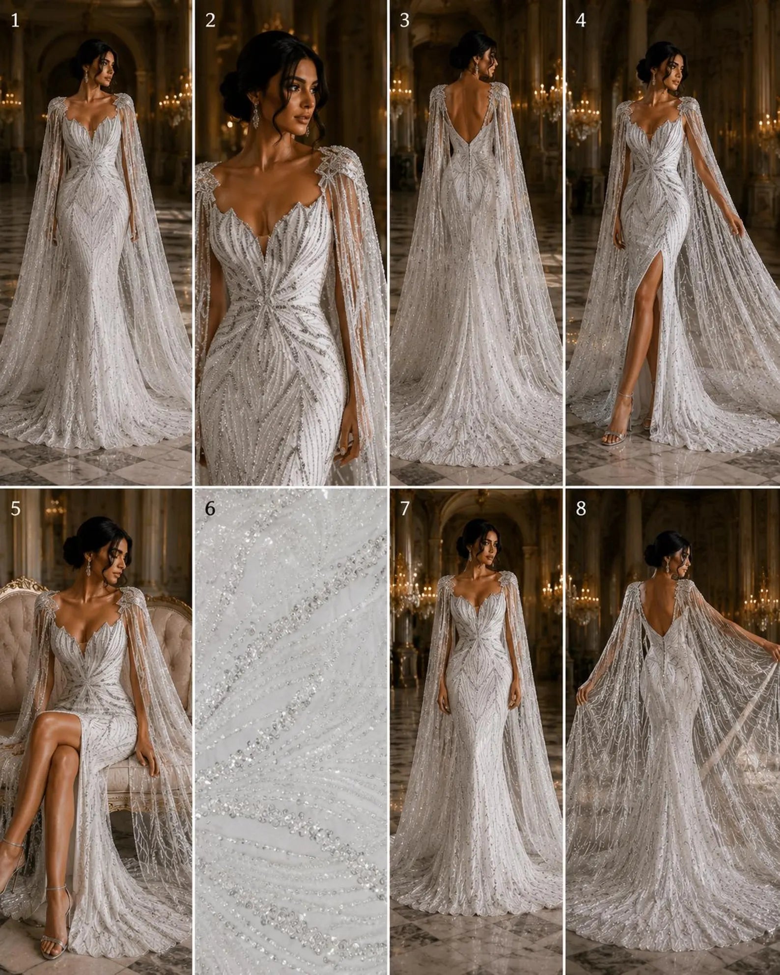 IVORY - Luxurious Design Lace - Beaded Design with Embroidered Sequins and Beads On a Mesh Lace Fabric By The Yard