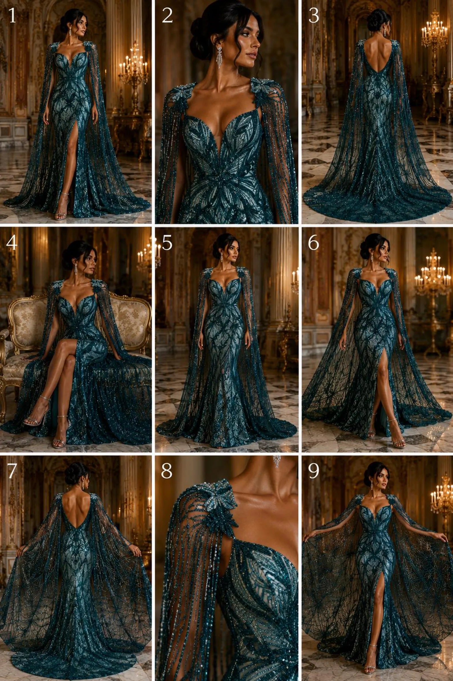 HUNTER - Luxurious Design Lace - Beaded Design with Embroidered Sequins and Beads On a Mesh Lace Fabric By The Yard