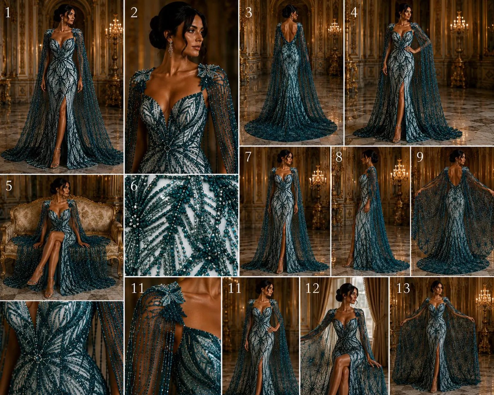 HUNTER - Luxurious Design Lace - Beaded Design with Embroidered Sequins and Beads On a Mesh Lace Fabric By The Yard